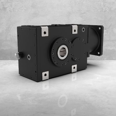 KS-TwinGear Helical bevel gear 13H Hollow shaft with keyway Hypoid gearing Spur gear teeth